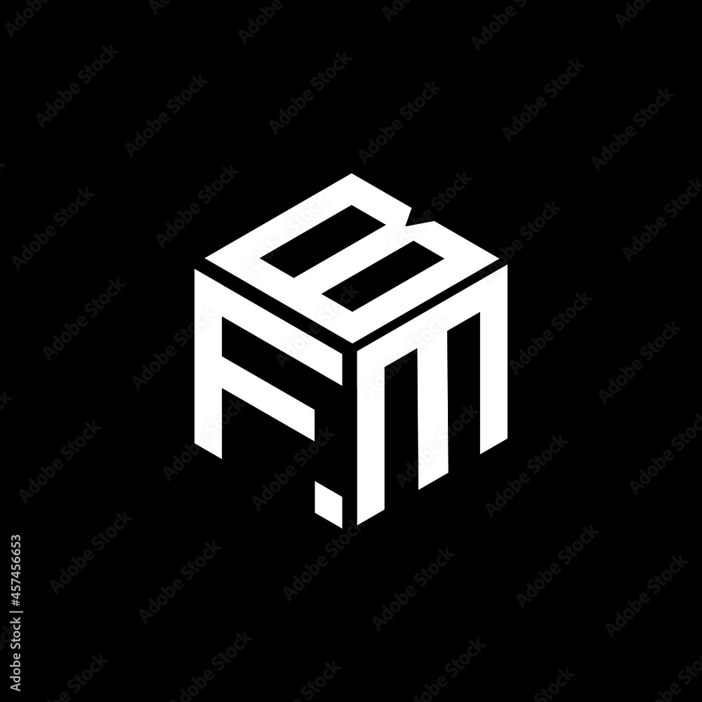 BFM letter logo design on black background.BFM creative initials letter