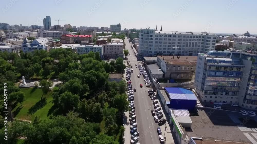 historical centre of old russian city Samara, aerial view historical centre of old russian city Samara, aerial view