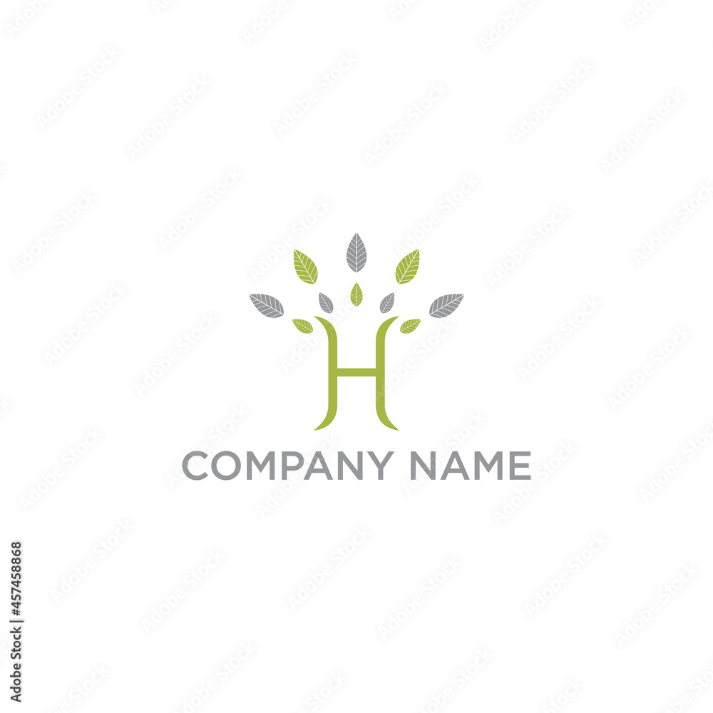 Letter H leaf logo design vector editable resizable EPS 10 Letter H leaf logo design vector editable resizable EPS 10