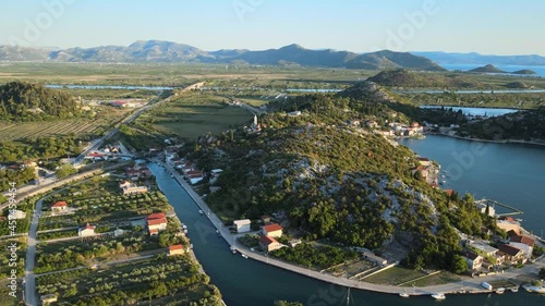 The Neretva delta is a unique landscape in southern Croatia, an aerial view over Rogotin photo