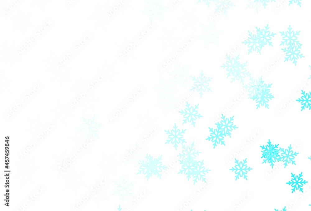 Light Blue, Green vector pattern with christmas snowflakes, stars. Light Blue, Green vector pattern with christmas snowflakes, stars.