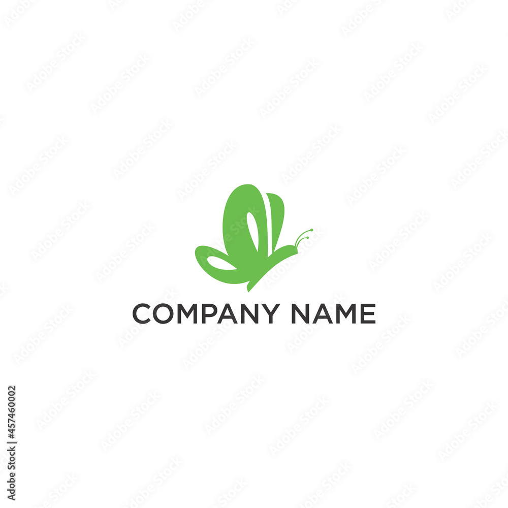 Green Butterfly logo design editable resizable EPS 10	