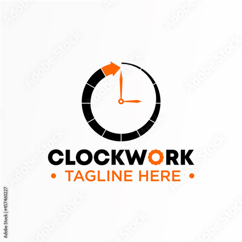 Simple combination of clock and arrow speed image graphic icon logo design abstract concept vector stock. Can be used as a symbol related to dateline or sport