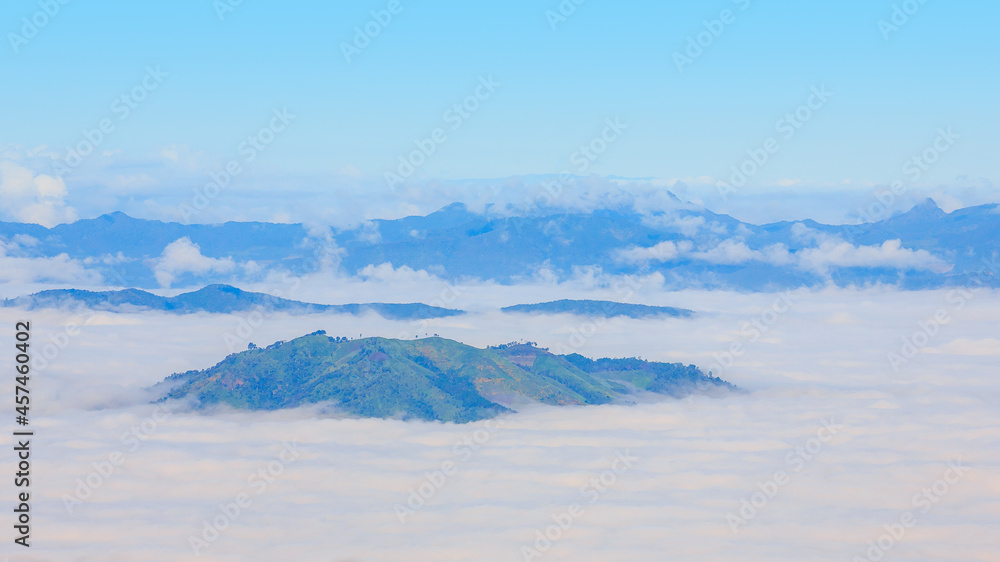 Scenic view in sunrise at northern thailand