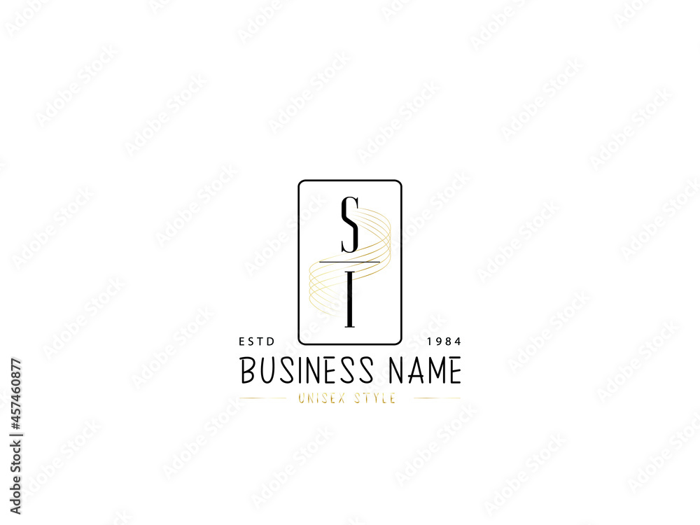 SI Logo Letter, monogram si s i logo icon for wedding fashion or any type of business - obrazy, fototapety, plakaty 