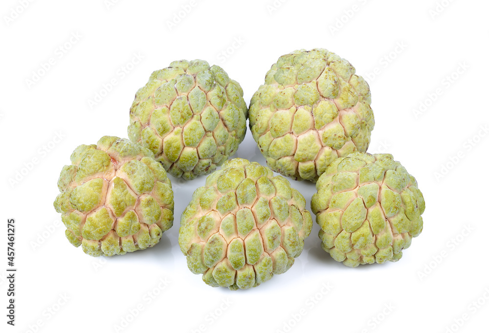 Custard Apple or Sugar Apple isolated on white background Custard Apple or Sugar Apple isolated on white background