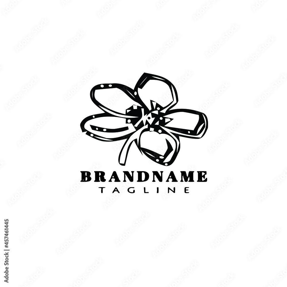 flower logo cartoon icon cute template black isolated illustration flower logo cartoon icon cute template black isolated illustration