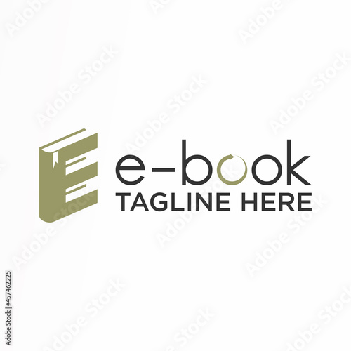 Unique letter or word E font in 3D book (e book) image graphic icon logo design abstract concept vector stock. can be used as corporate identity related to reading or initial