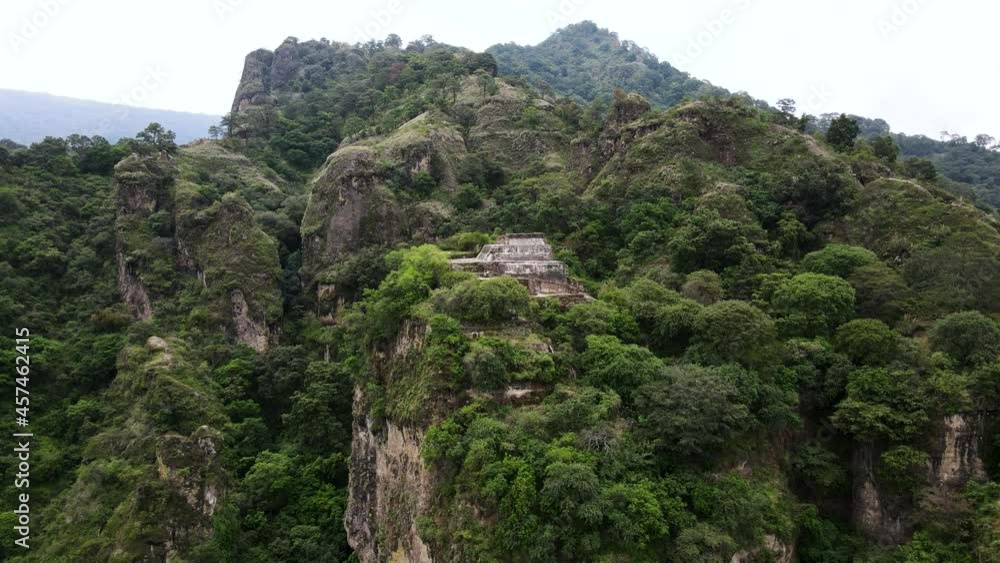 Dolly out shot of Tepoztlan's pyramid in Morelos Mexico. Tepozteco Dolly out shot of Tepoztlan's pyramid in Morelos Mexico. Tepozteco
