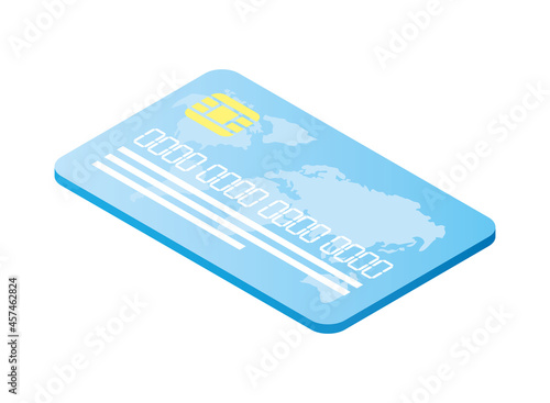 isometric blue credit card