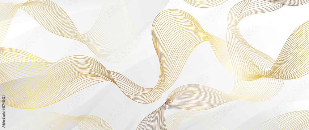 Golden lines pattern background. Luxury gold Line arts wallpaper