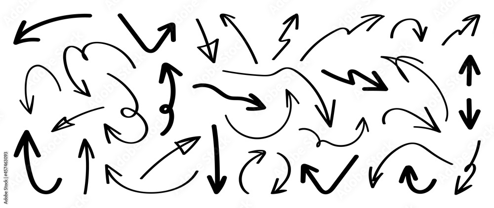 Hand drawn arrow mark icons vector
Hand drawn arrow mark icons vector