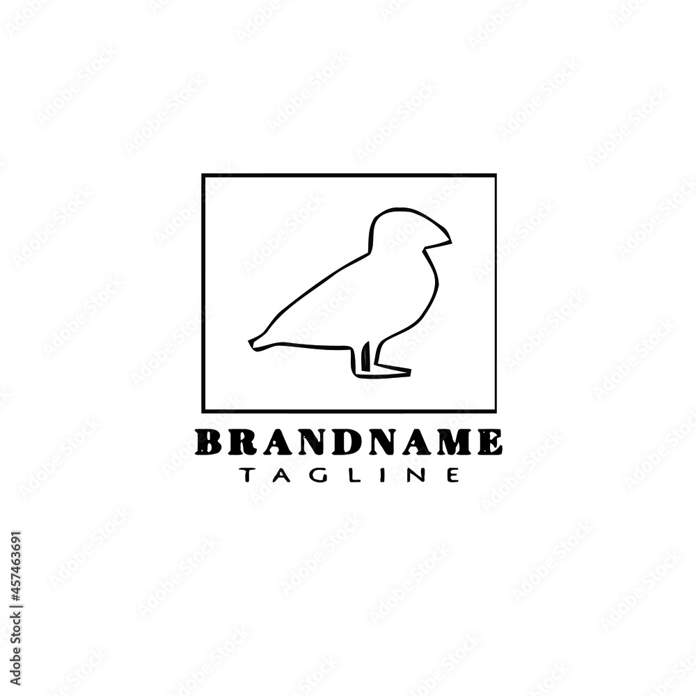Obraz premium animal bird logo cartoon icon design template black isolated vector illustration