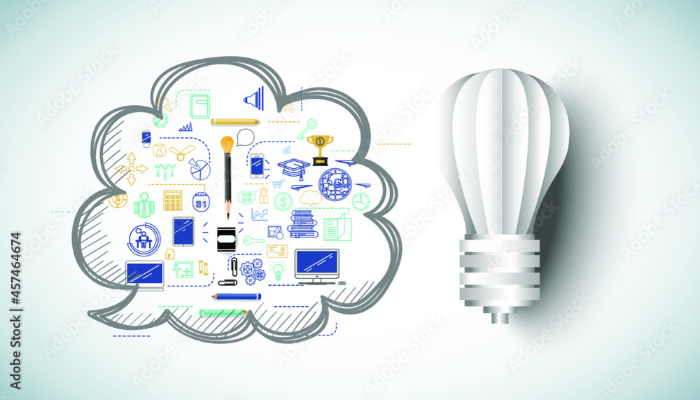 Light bulb Idea. plan think analyze creative startup business. illustration Creativity modern Concept Vector Infographic template. Light bulb Idea. plan think analyze creative startup business. illustration Creativity modern Concept Vector Infographic template.