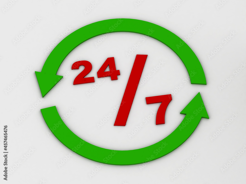 Concept: Opening hours sign. 3D rendering Concept: Opening hours sign. 3D rendering