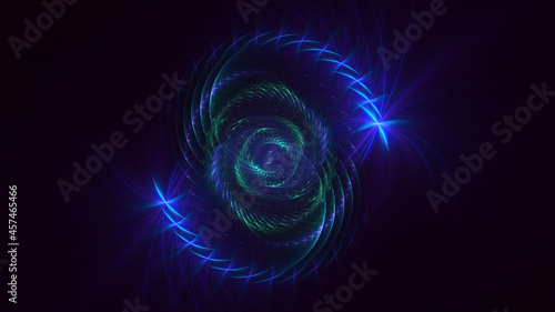 3D rendering abstract blue fractal light background