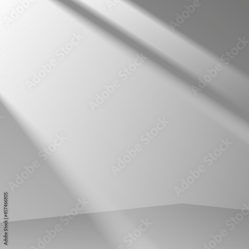 3d Gray stage background product showcase display podium scene with soft shadow. Vector illustration