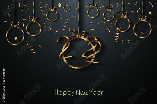 Obraz na płótnie 2022 Happy New Year background for your seasonal invitations, festive posters, greetings cards. w salonie