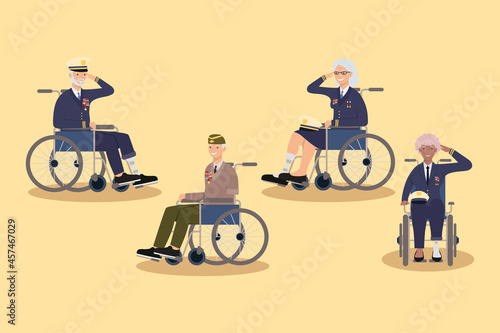 Veterans people with prosthetics