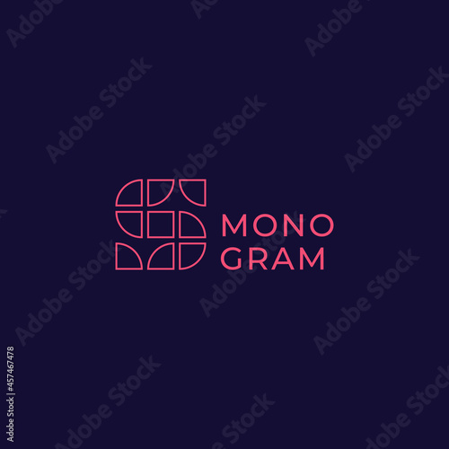 Simple and minimalist lines and plaid letter S monogram initial logo