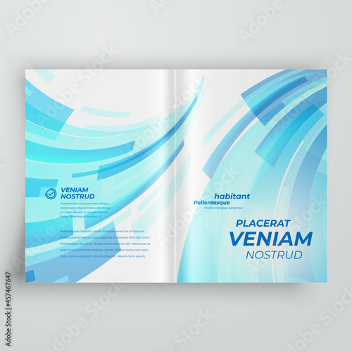 Brochure Cover Future theme design template Action lines blue color