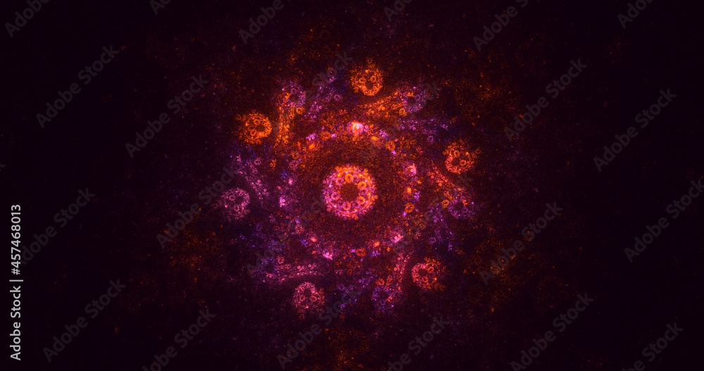 3D rendering abstract colorful fractal light background