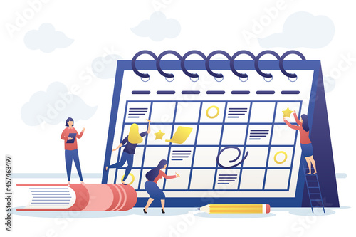 businesspeople with calendar planning