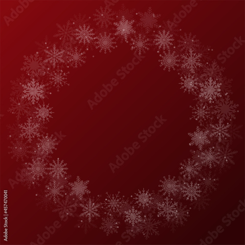 Festive wreath snowflakes, New Year or Christmas