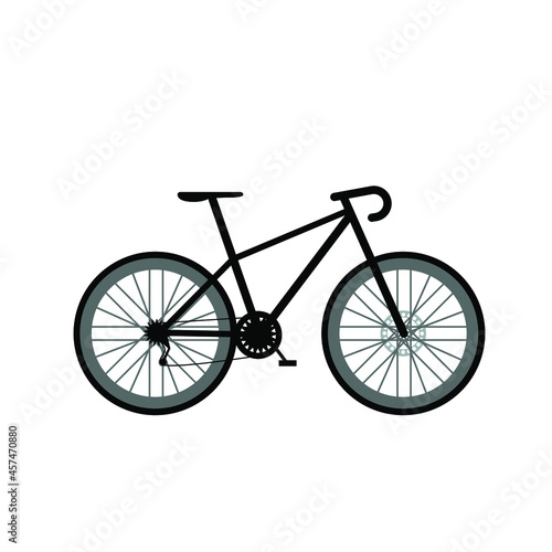 Bicycle with a trunk for travel and city trips. Bike for travel. Hobby. Flat style Vector Illustration isolated on white Background.