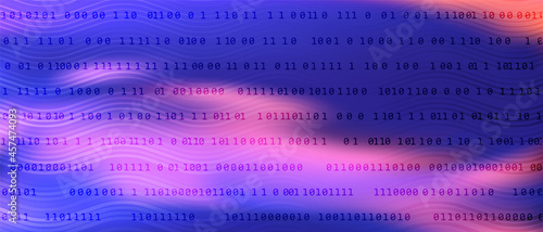 0 1 matrix digits big data tech vector background with fluid gra