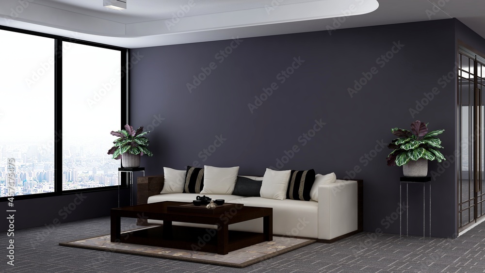 modern office lobby waiting room for company logo mockup