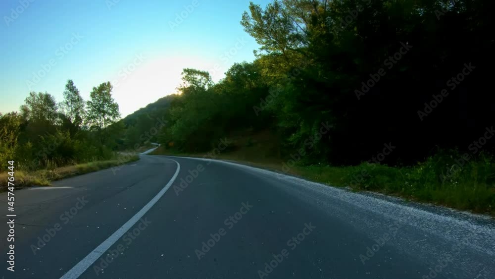 Relaxing car drive through green summer nature Relaxing car drive through green summer nature