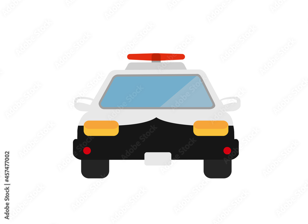Japanese police car vector illustration ( front view)