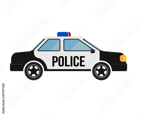 Fototapeta Naklejka Na Ścianę i Meble -  American police car vector illustration (side view )