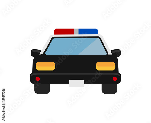 American police car vector illustration ( front view )
