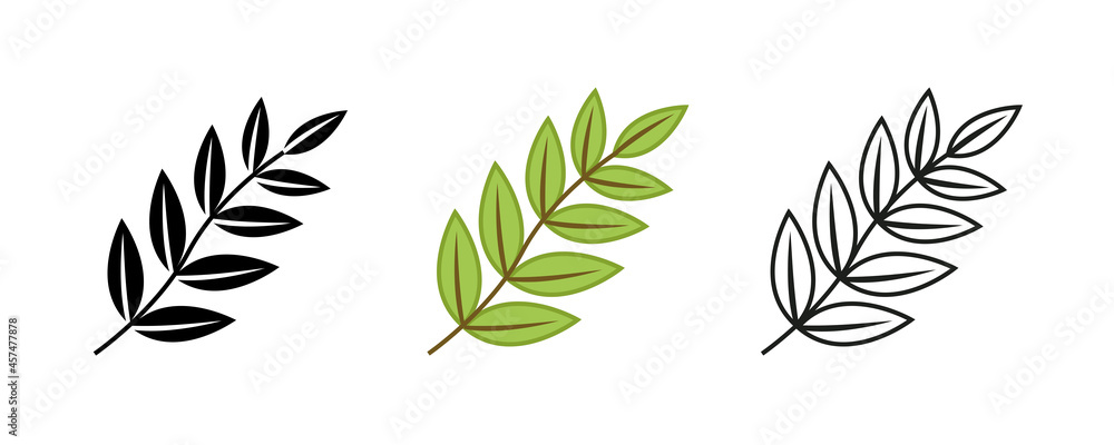 Vector icon set of tree, branches and thin leaves. Contains Symbols Like Plant, Leaf. Editable Stroke. Silhouette, colored and linear icon set. Vector icon set of tree, branches and thin leaves. Contains Symbols Like Plant, Leaf. Editable Stroke. Silhouette, colored and linear icon set.