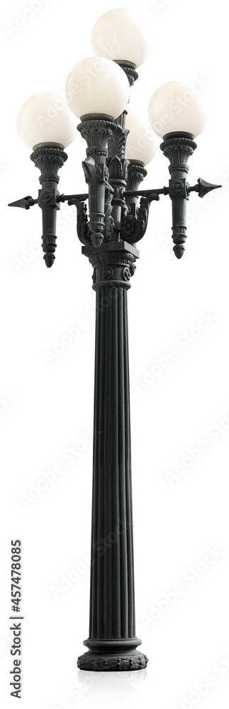 Street bronze lamp isolated on a white background. Design element with clipping path Street bronze lamp isolated on a white background. Design element with clipping path