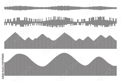Sound icon  audio wave symbol set  soundwave silhouettes