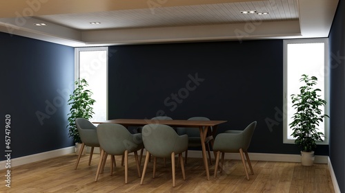 modern office meeting room for company wall logo mockup