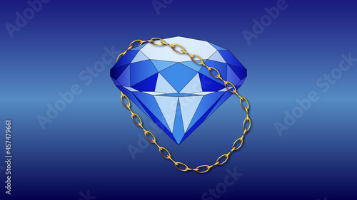 Obraz na plátne Beautiful sapphire and gold brilliancy