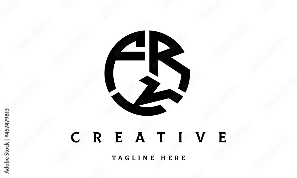 FRK creative circle three letter logo FRK creative circle three letter logo