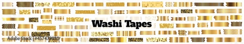 Gold washi tape strips, washy tape ordecorative adhesive strips