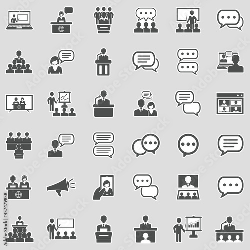 Speech Icons. Sticker Design. Vector Illustration.