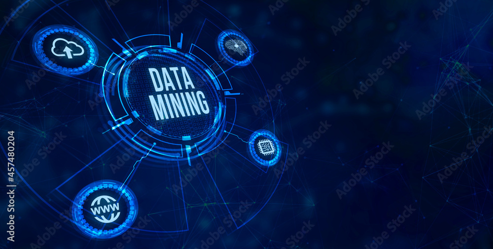 Internet, business, Technology and network concept. Data mining concept.