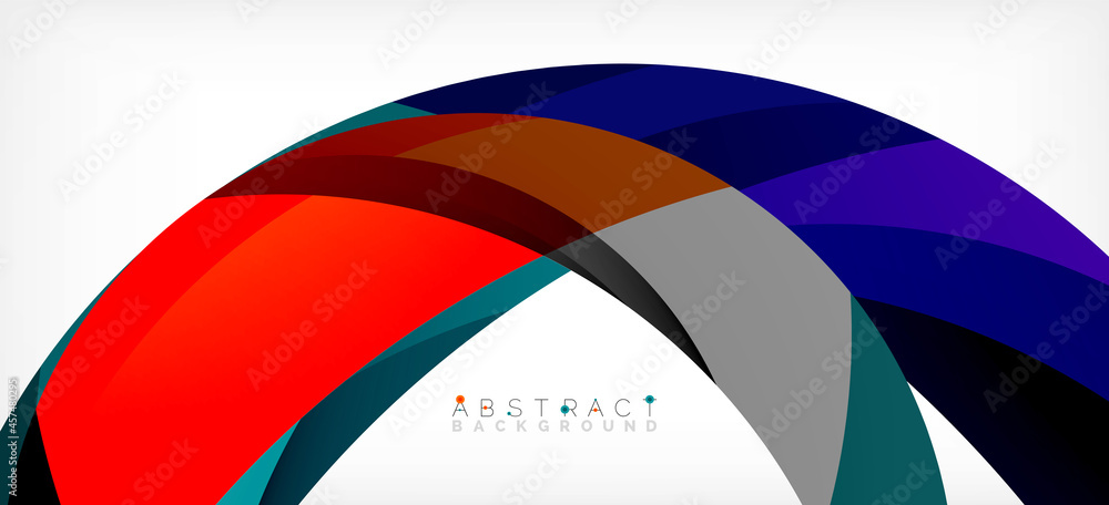 Color circle shapes, minimal geometric background. Trendy dynamic composition. Vector Illustration For Wallpaper, Banner, Background, Landing Page Color circle shapes, minimal geometric background. Trendy dynamic composition. Vector Illustration For Wallpaper, Banner, Background, Landing Page