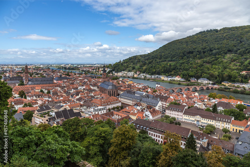 Heidelberg, Germany. Top view of the historic center