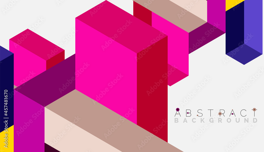 Abstract background. 3d cubes, cubic elements and blocks. Techno or business concept for wallpaper, banner, background, landing page Abstract background. 3d cubes, cubic elements and blocks. Techno or business concept for wallpaper, banner, background, landing page