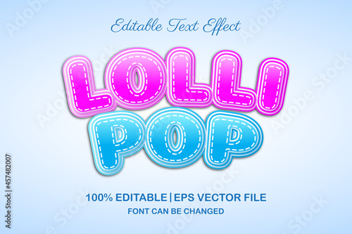 lollipop candy editable text effect 3d style