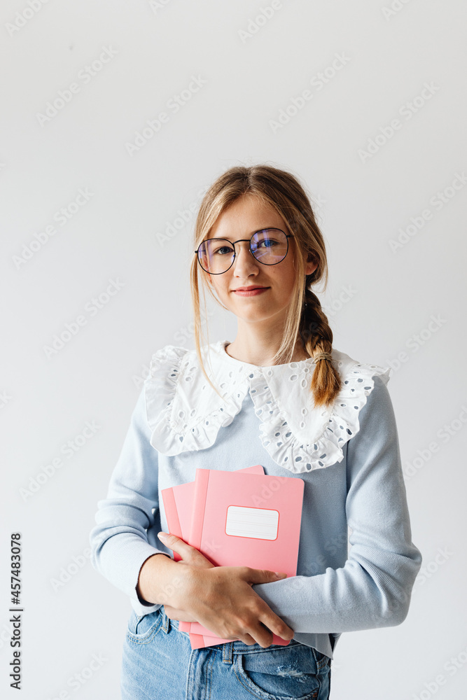 A teenage student back to school