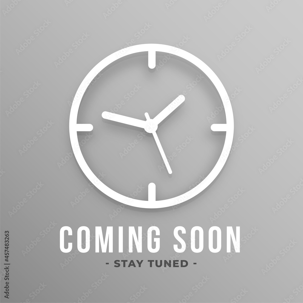 flat coming soon background with clock flat coming soon background with clock